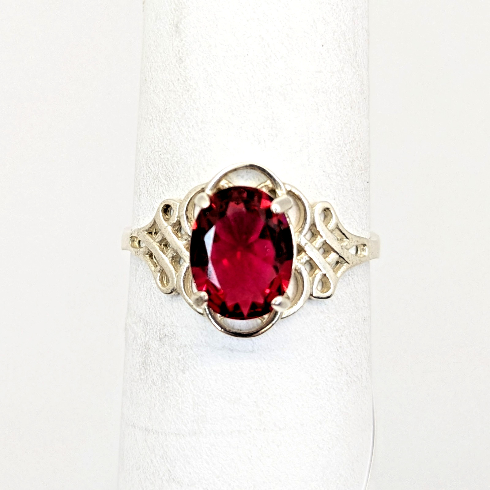 Vintage Elegant RING Silver 925 with Chic Bright Stone-size: 8.75US (18.5mm)| #7