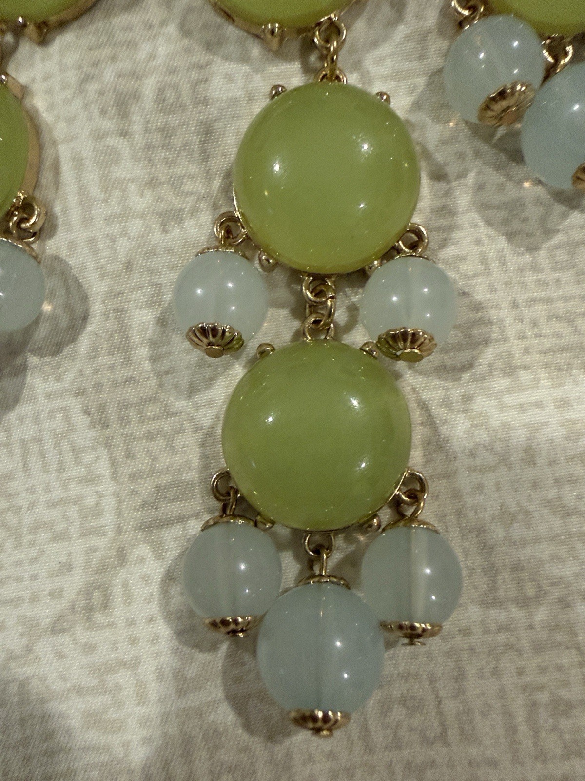 Vintage Green and Light Blue Statement Necklace