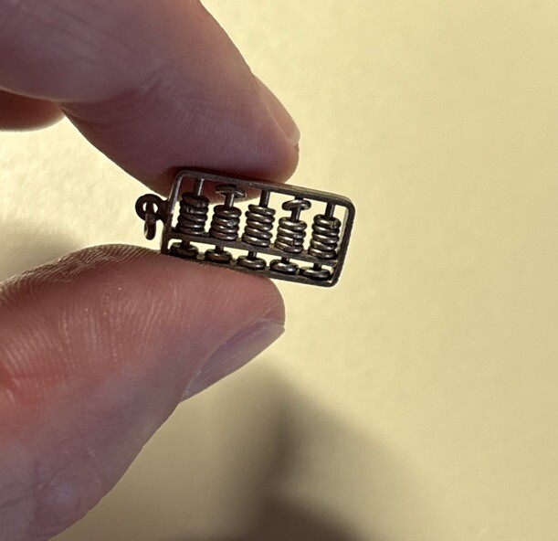 Vintage 1960s Sterling Abacus 3D Moving Charm