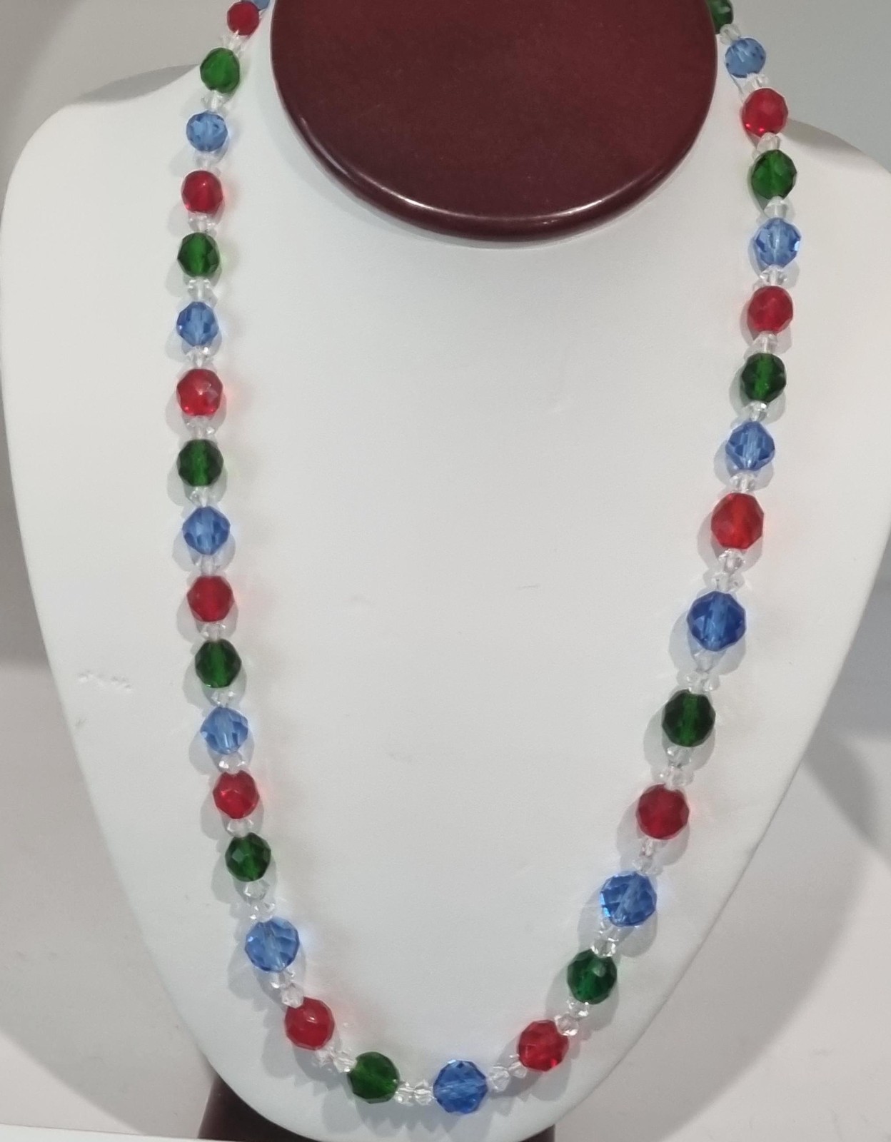 Antique c1930s Mardi Gras Glass Necklace Original Tag Bijoux de Boheime Video
