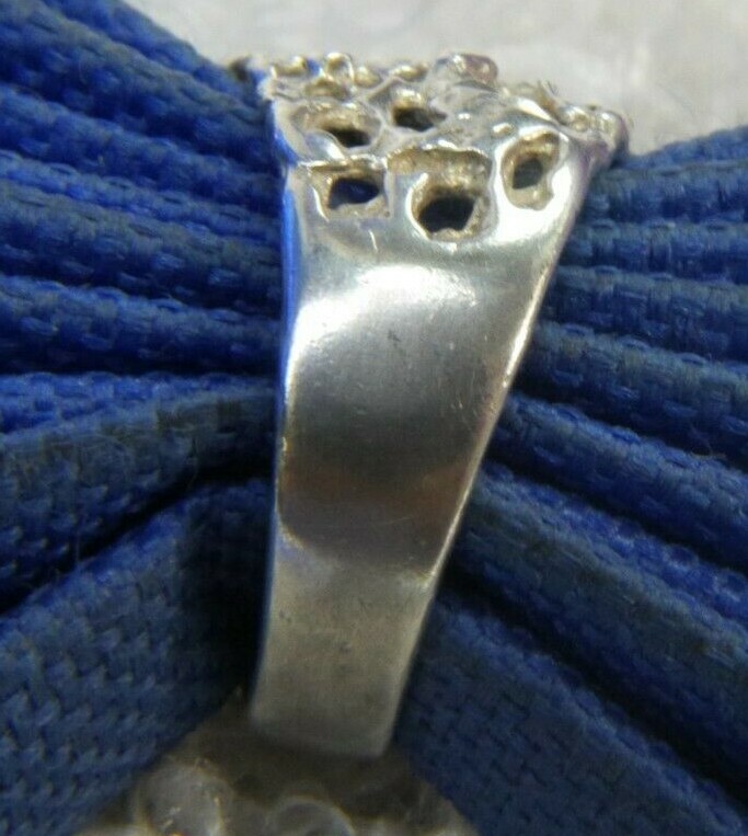 Open Nugget 1/2″ N to S STERLING SILVER 0.925 vintage Men’s BAND RING SIZE 6.25
