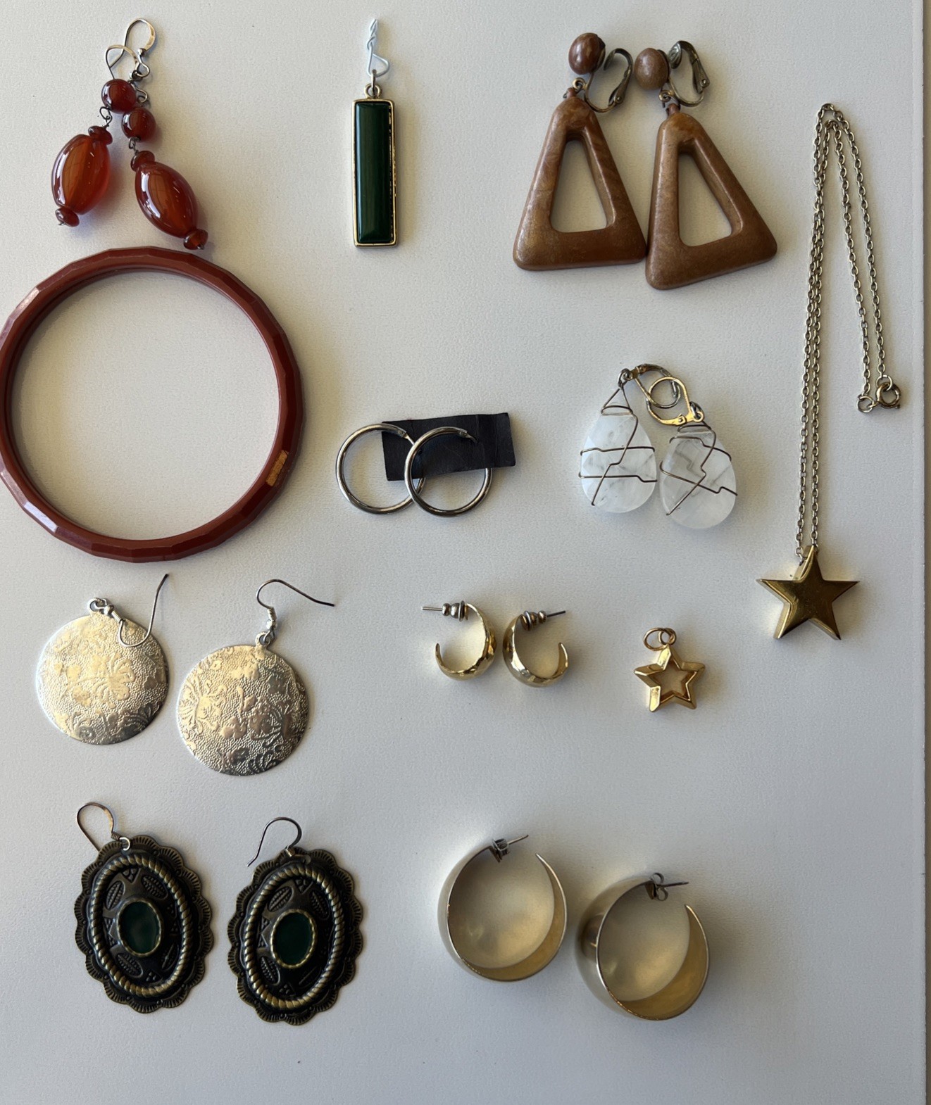 VTG and Modern Boho Inspired 12 Piece Jewelry Lot Variety Materials