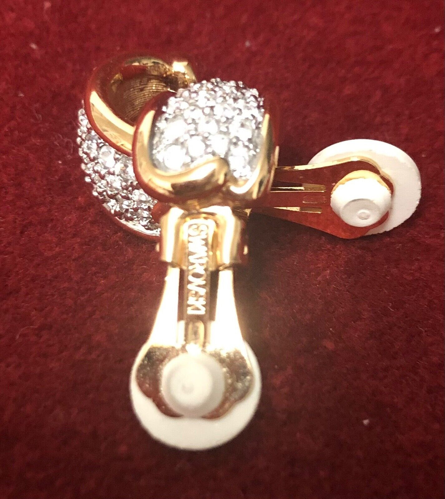 VTG SWAROVSKI Jeweler’s Collection Gold-Plated EARRINGS SWAN+SIGNATURE+COPYRIGHT