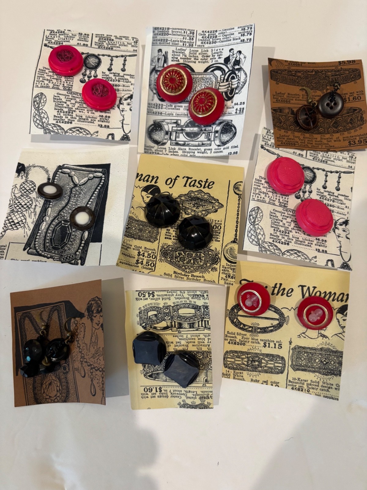 Lot of Vintage Buttons with pierced backs