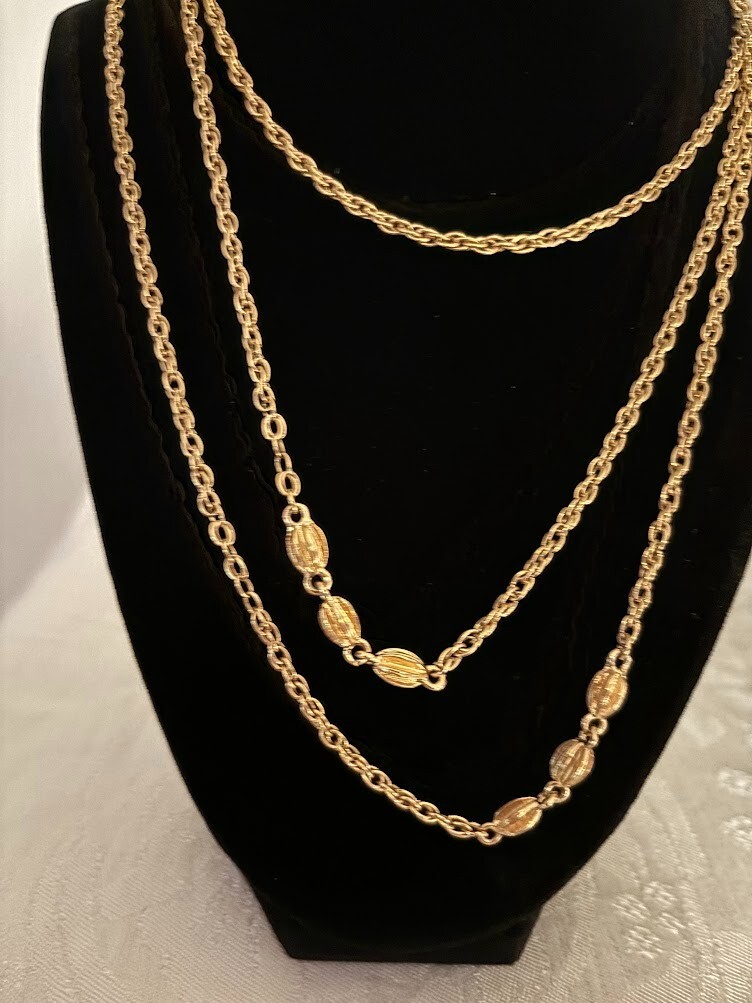 Monet Signed Necklace Gold Tone Chain Link – 57″ for any occasion