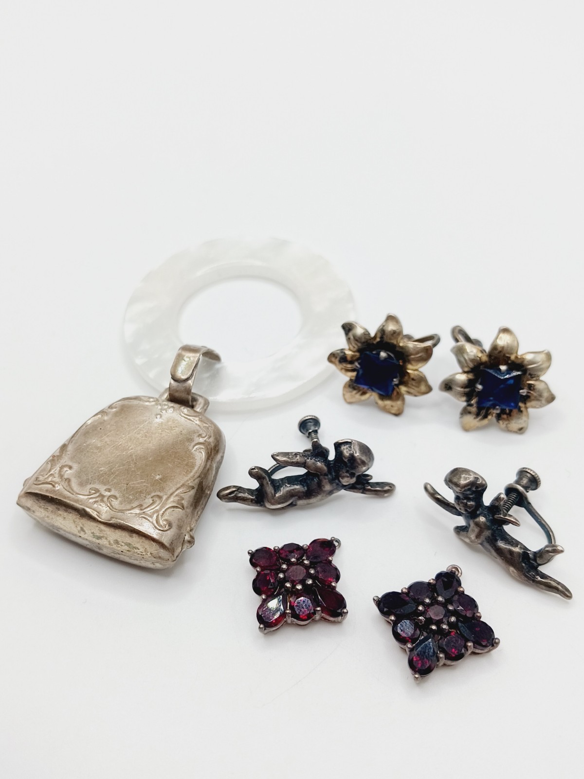 Lot Vintage Sterling Silver Jewelry for Repair cherub flower rattle webster 25g