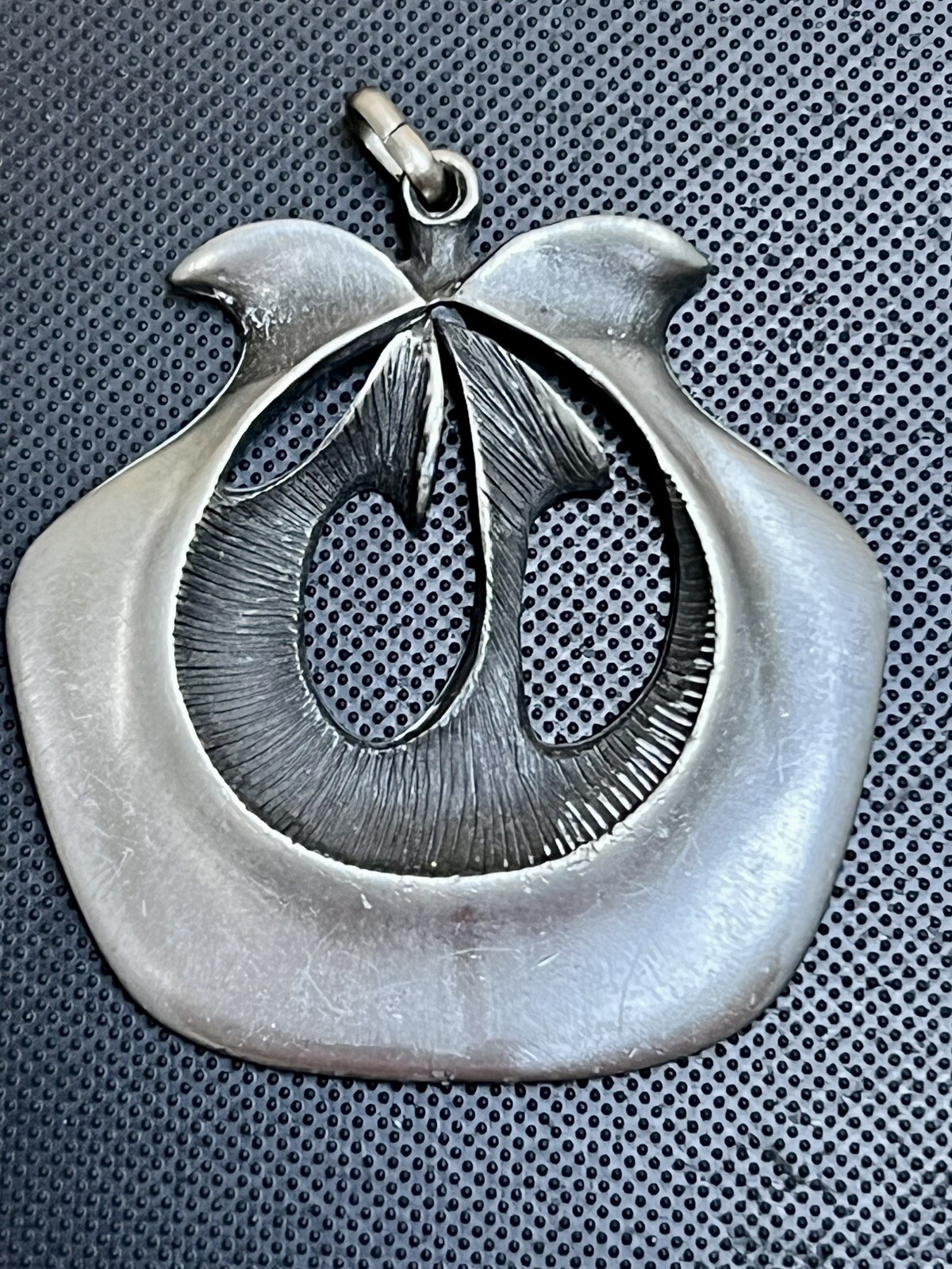Vtg Eivind Hillestad EH Norway Abstract Pewter Pendant Signed 1960s Modernist
