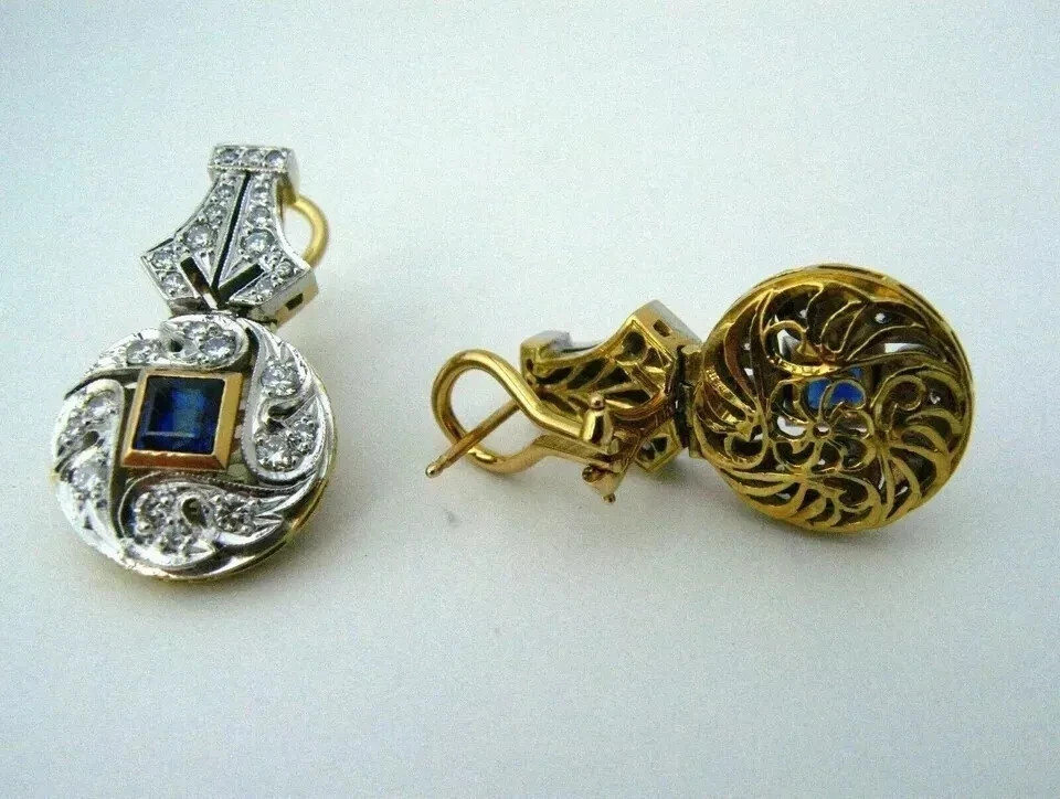2.65Ct Art Deco Style Lab Created Diamond Anniversary 14K Gold Finish Earrings