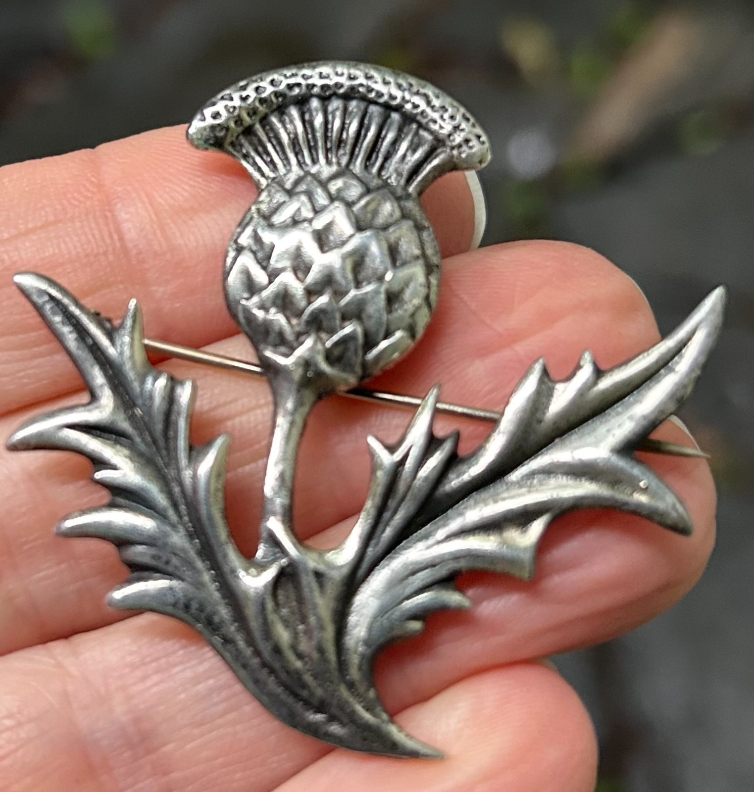 Vintage Sterling Silver Scottish Thistle Brooch – Excellent Condition – 12 grams