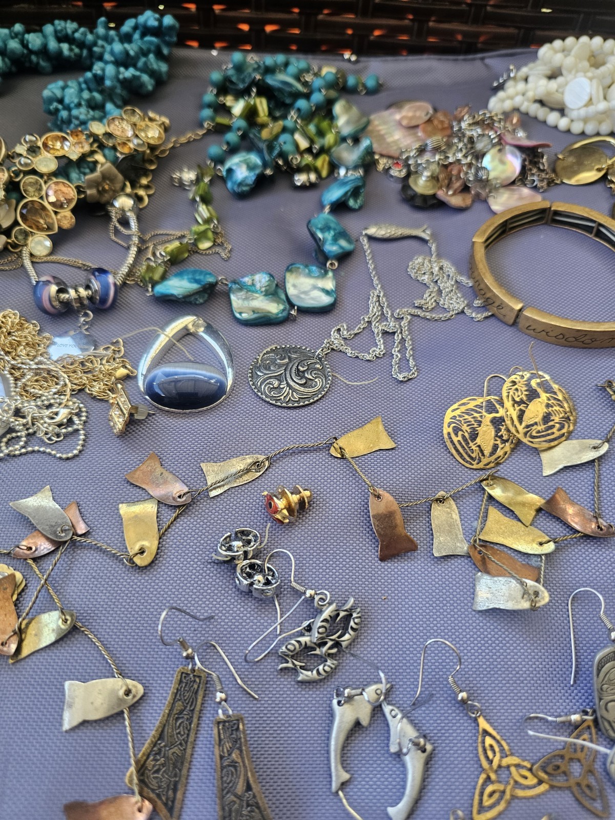 Vintage To Now CRAFT JUNK SCRAP Jewelry Lot Parts Or Repurpose Pre Owned V9