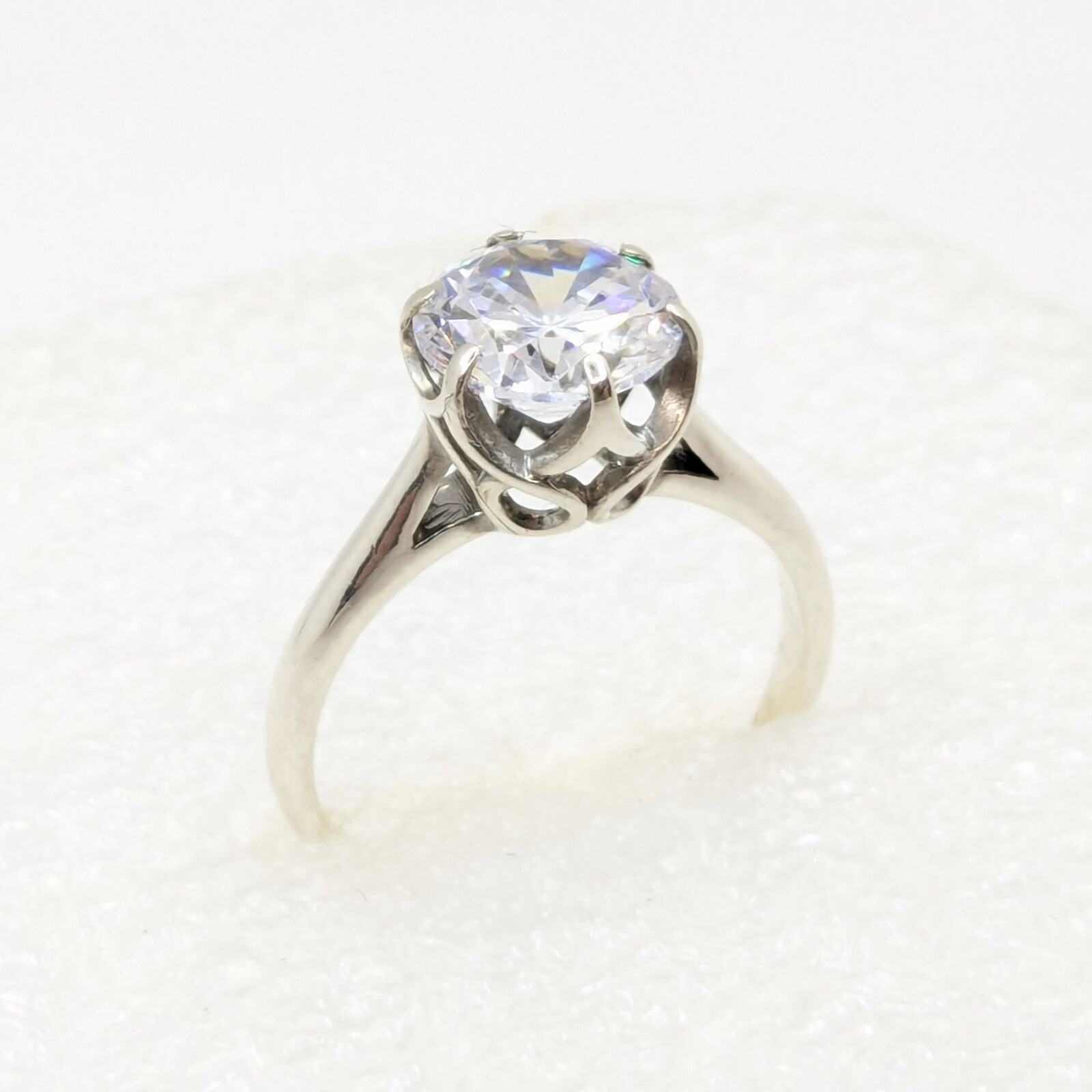 Vintage Luxury RING Silver 925 with Big Bright Stone -size: 6US (16.5mm) | #64