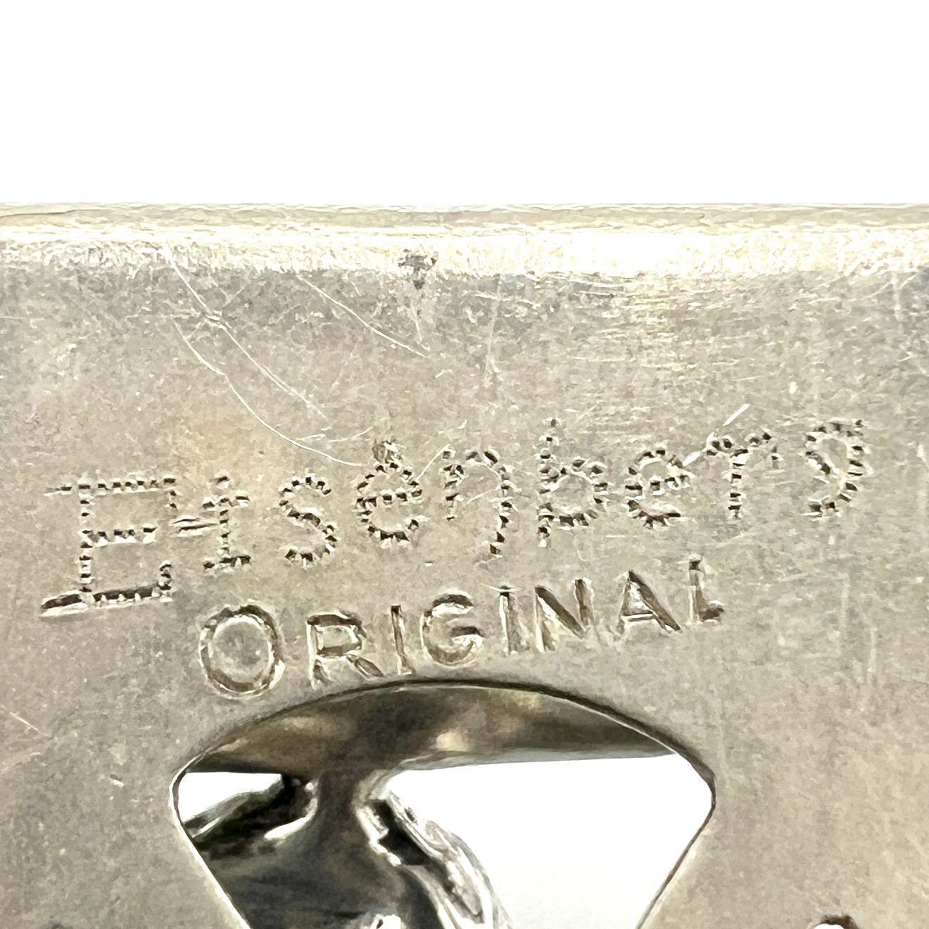 Vintage Eisenberg Original Signed Clear Rhinestone Dress Clip Art Deco Pot Metal