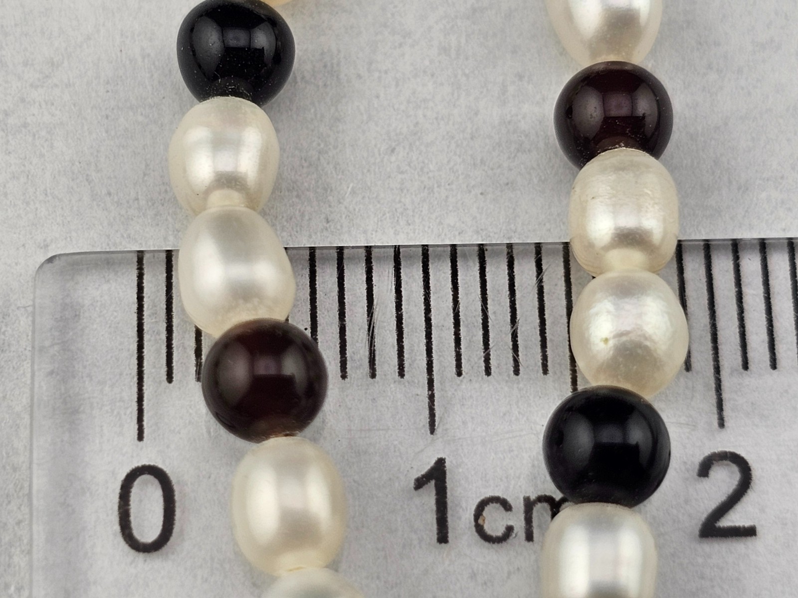 Vintage Rice Pearl Garnet 2 Strand 20″ Necklace