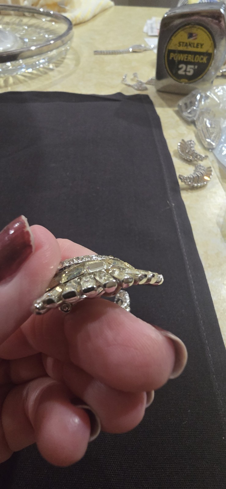 Bogoff Clip On Rhinestone Earrings