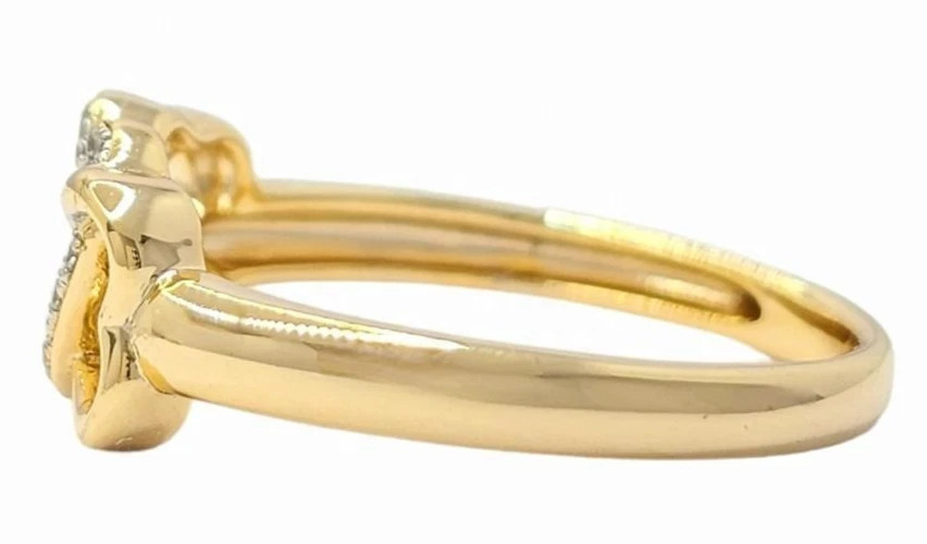 0.10TCW Round Cut White Moissanite Heart Shaped Bride Ring In 10K Yellow Gold FN