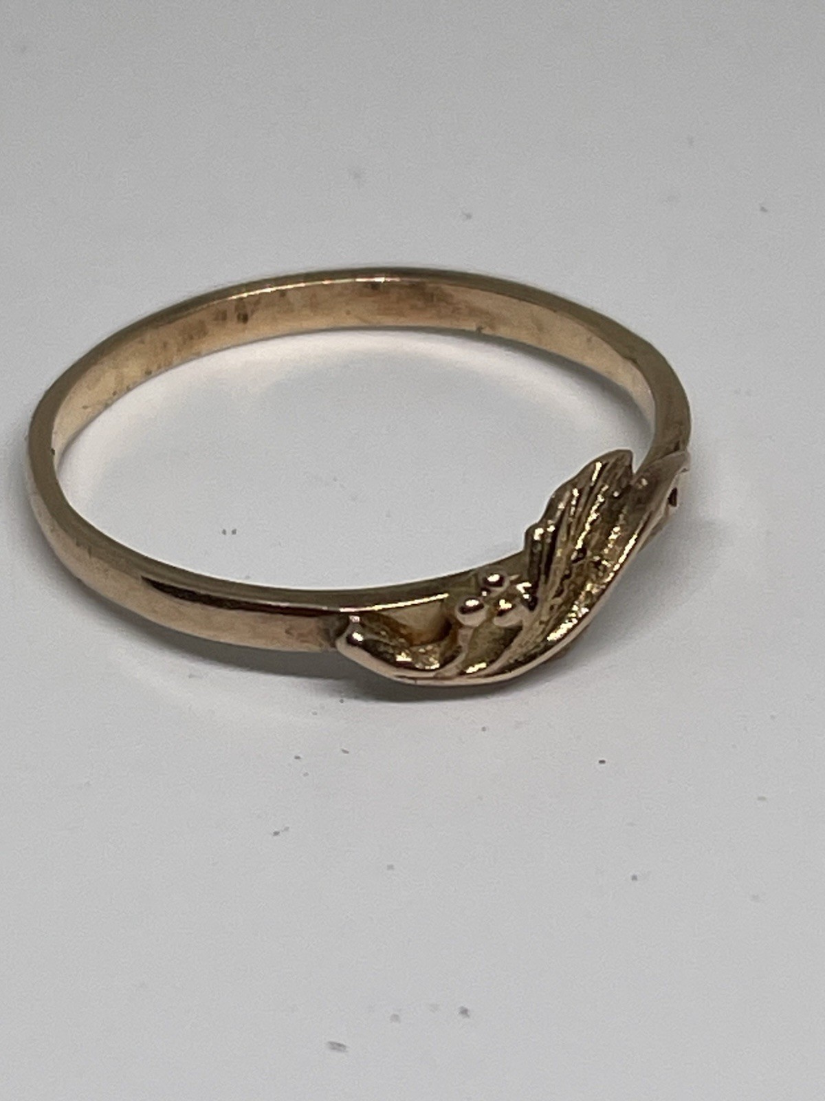 Vintage 14K Soviet USSR Solid Gold Ring 583 FLOWER Grape Leaf DESIGN Size 7