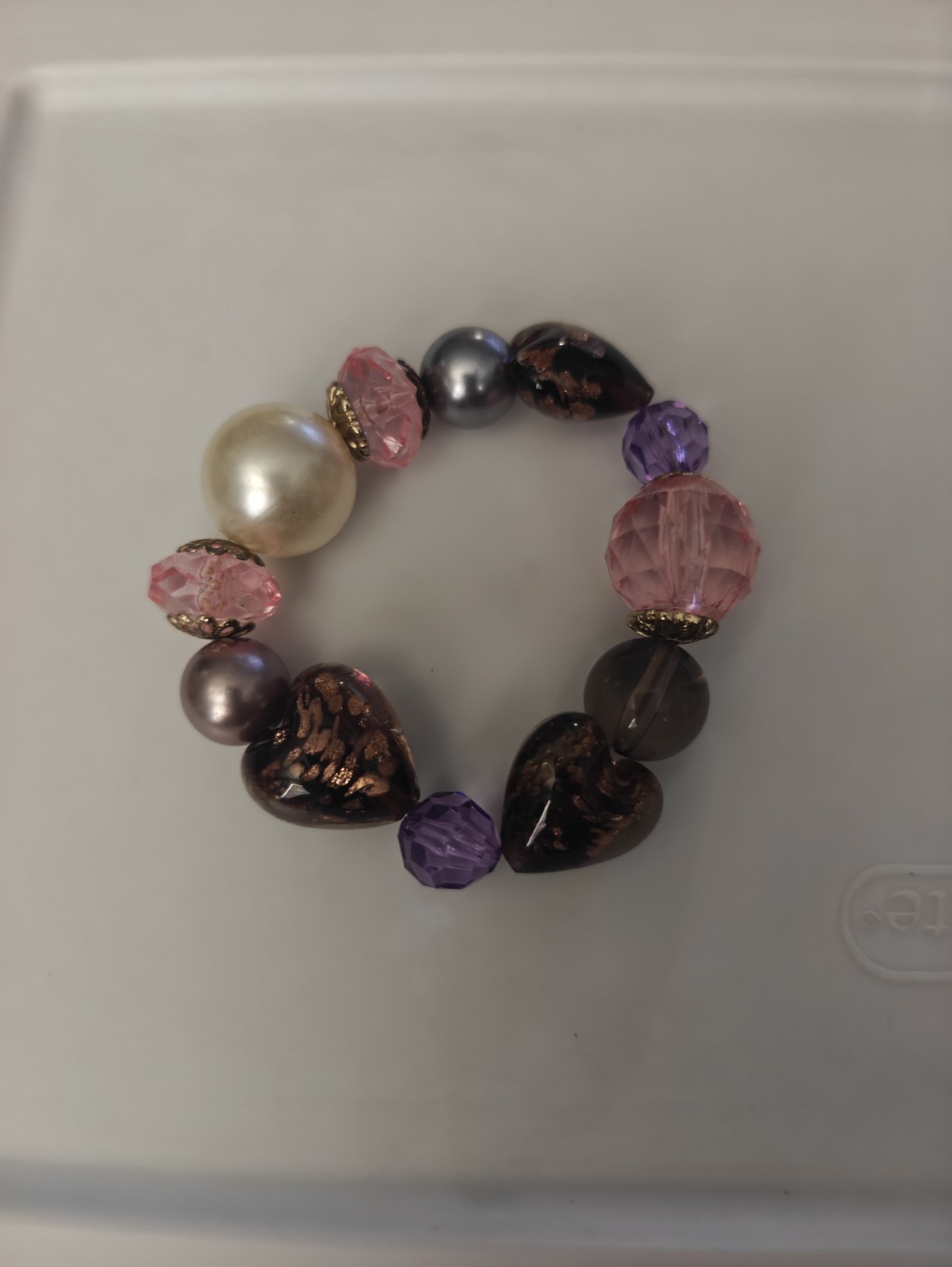 Vintage Stretch Bracelet Acrylic Large Beads Chunky Chic
