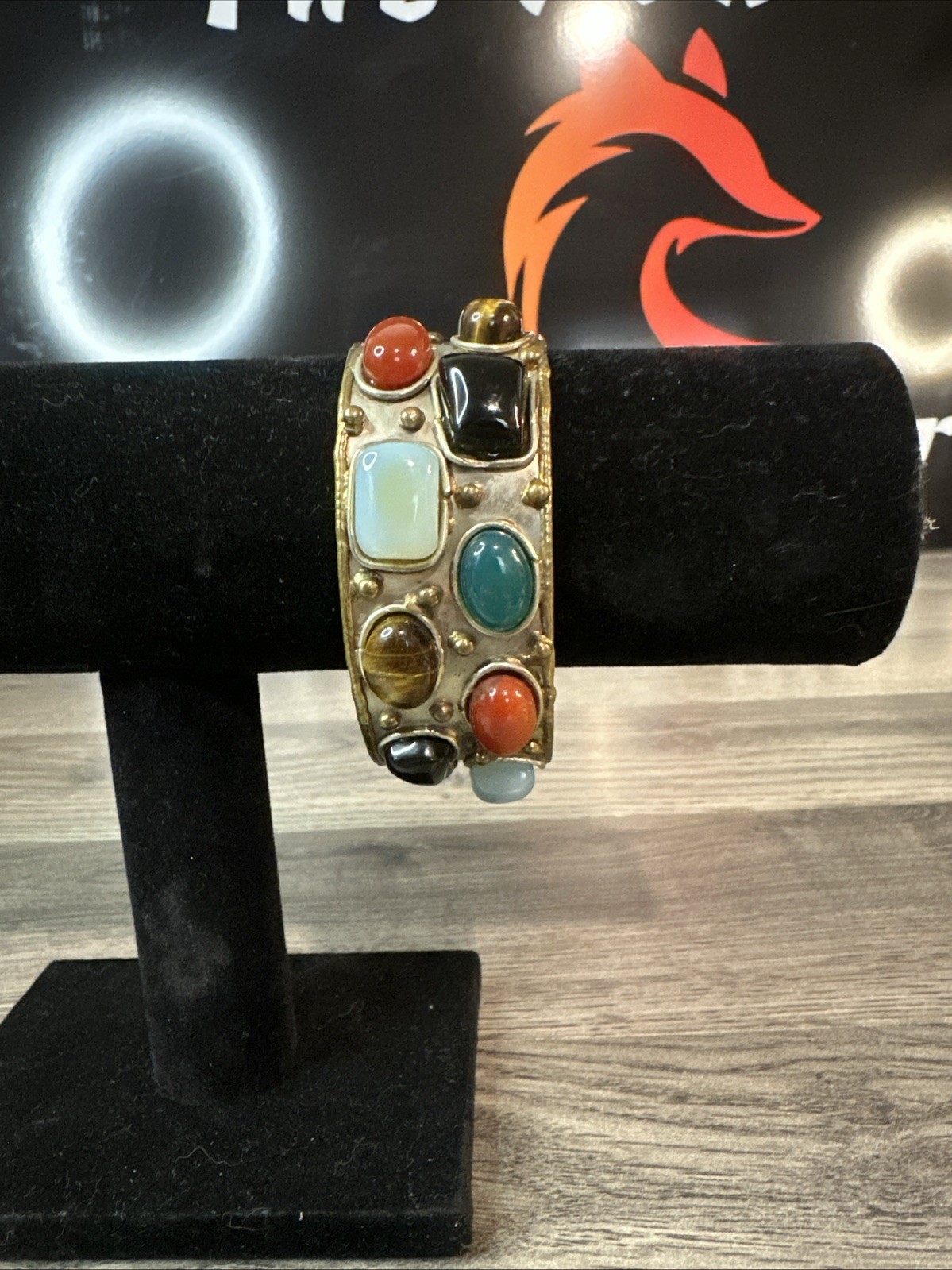 Vintage Multi Stone Cuff Bracelet ! Gorgeous!