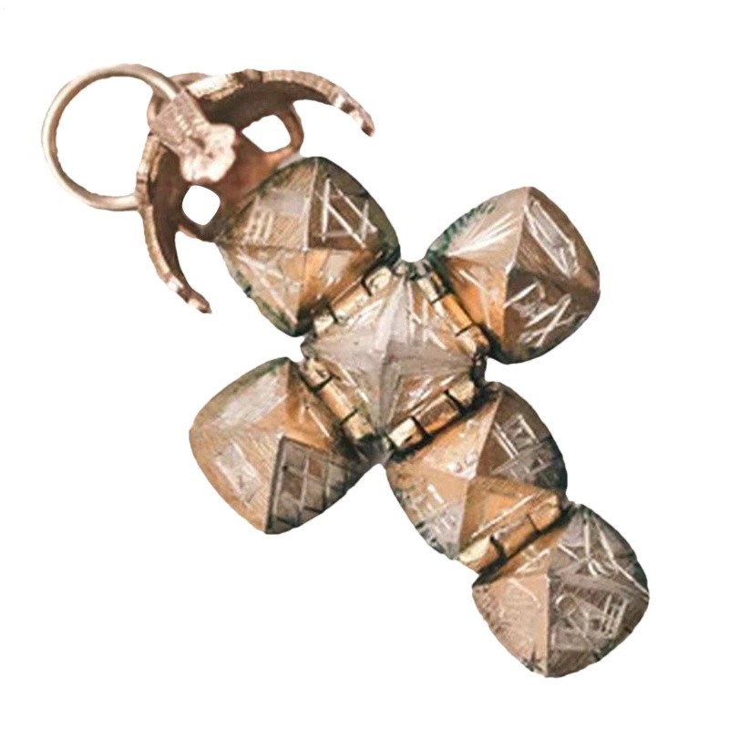 Mini Masonic Transforming Sphere Pendant, Vintage Foldable Ball Necklace TL