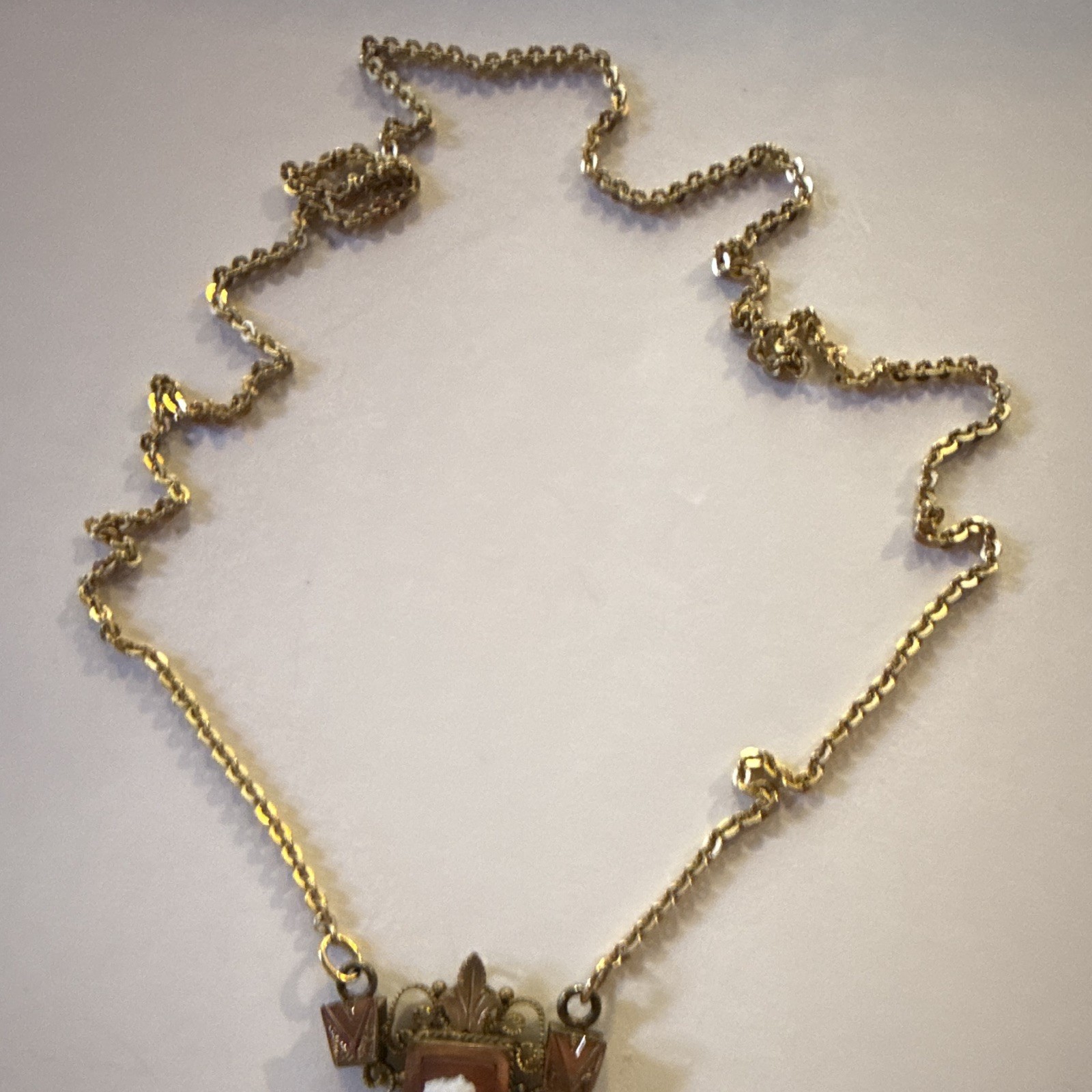 Antique Victorian Gold Tone Chain Necklace