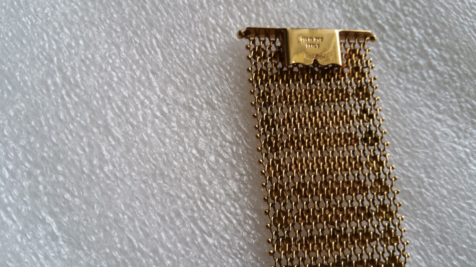 Italian Mesh Bracelet 18k Gold Charm Wide Vintage Yellow Woven Women’s Men’s Old