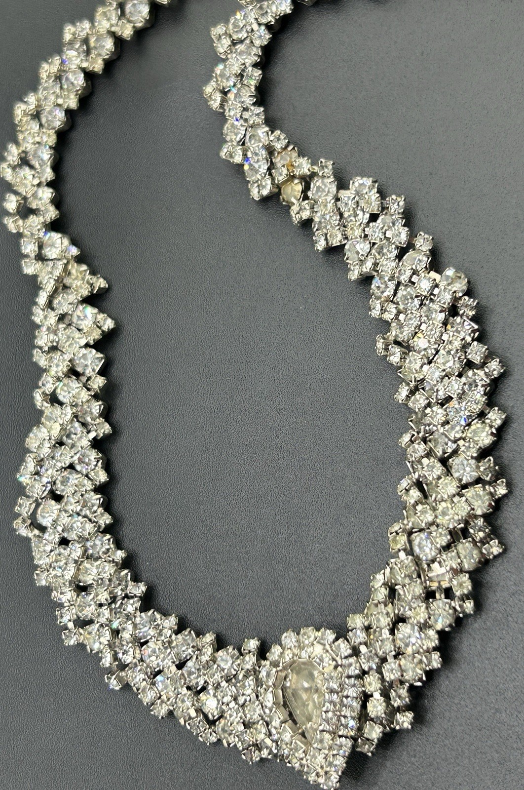 Kramer NY Rhinestones And Teardrop Center Necklace