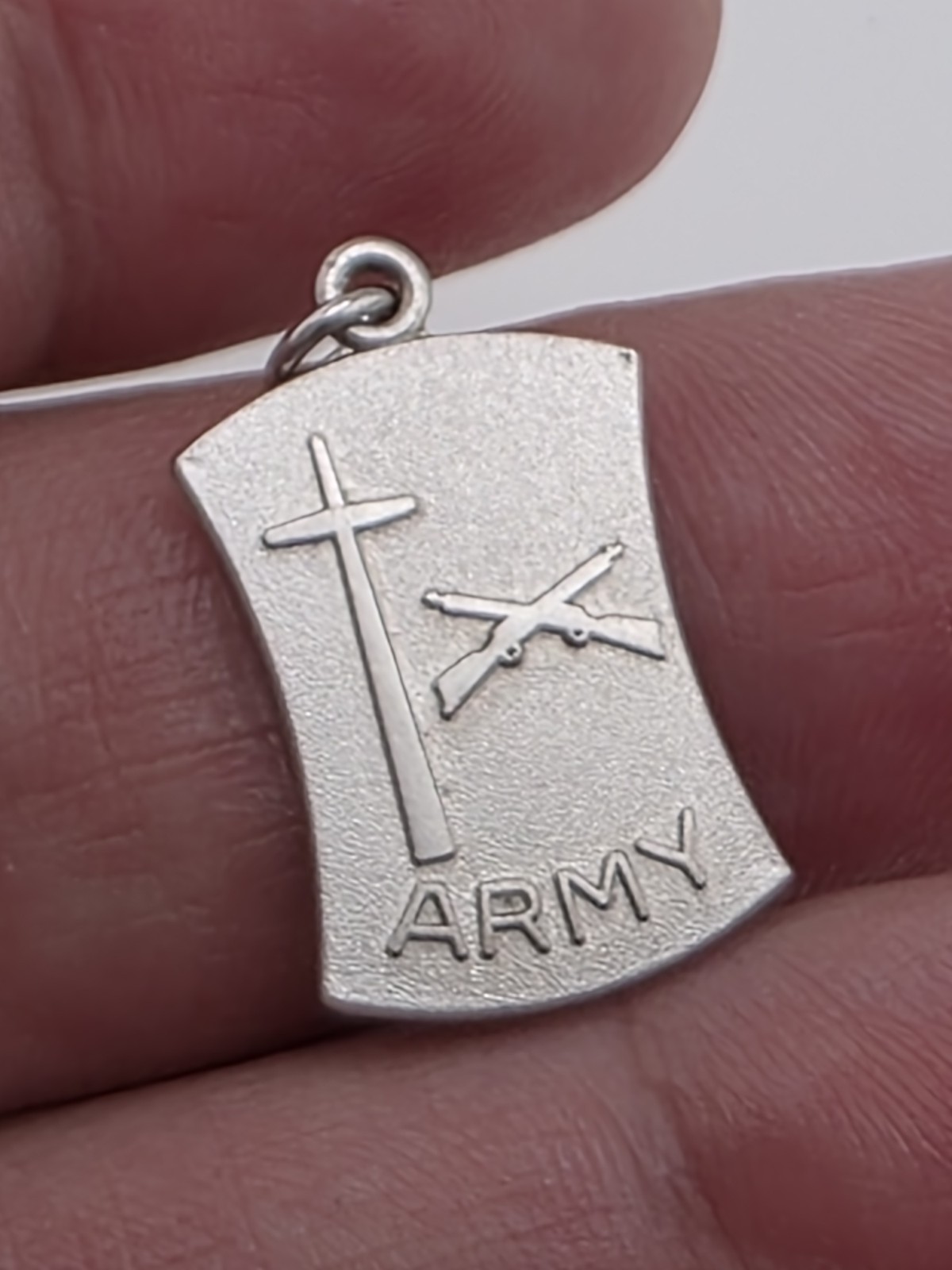 Vintage Sterling Silver 925 Army Pendant Cross