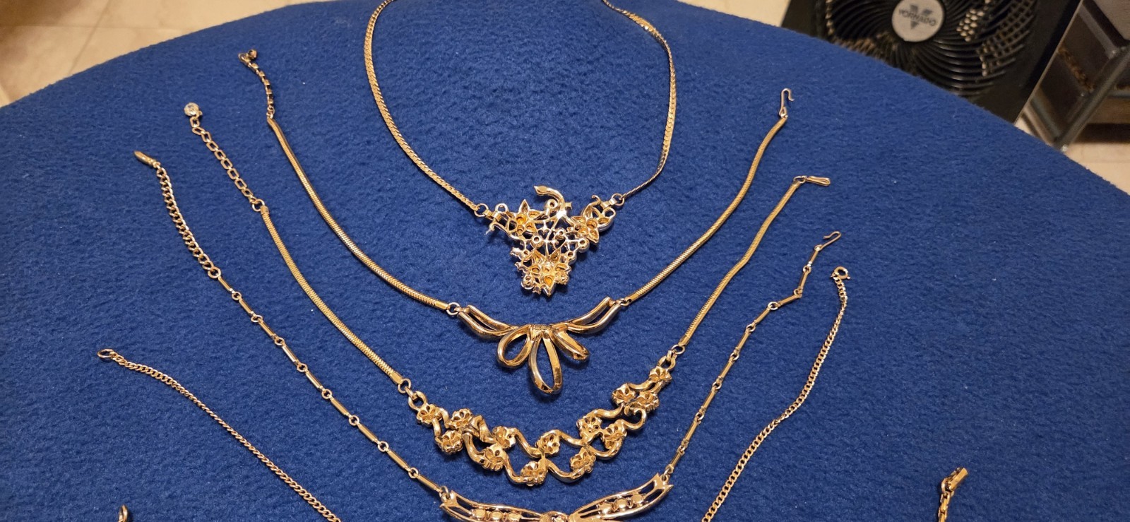 Vintage Mid Century Necklace Lot Of 10. Rhinestones. 6 Signed Kramer Trifari…