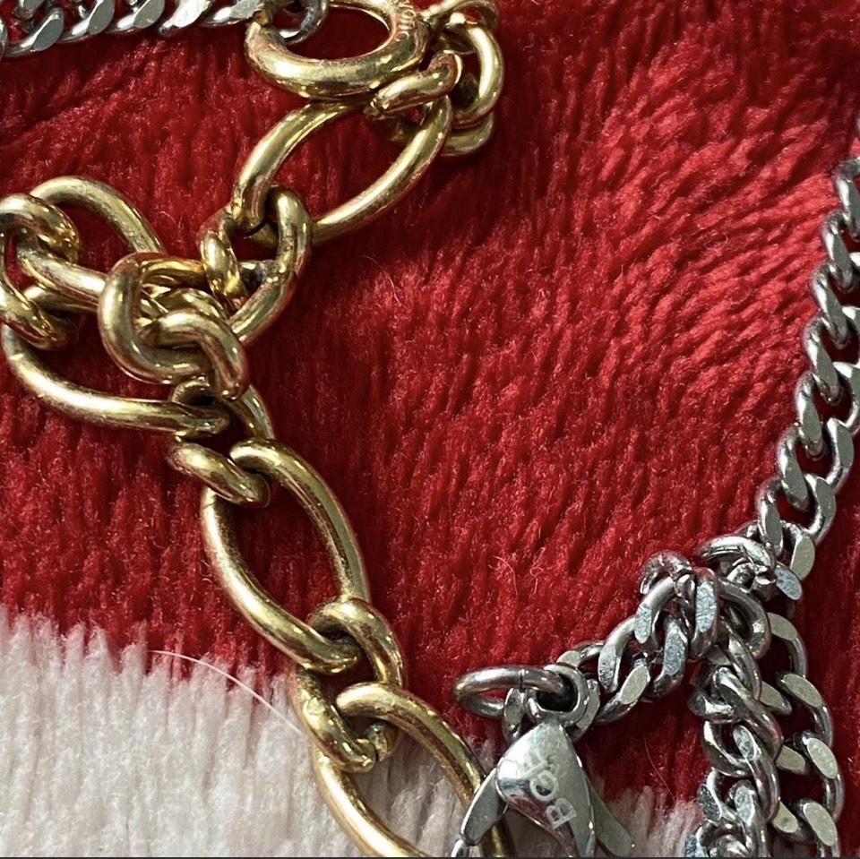 Vintage BGE Camo Gold Tone Cross Dog Tag Genuine Diamond