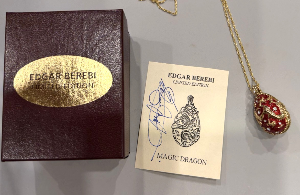 Berebi Magic dragon egg SOLD BY EDGAR BEREBI NOS COA vintage 1994