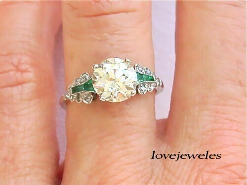 Lab-Created 2.91CT Round Cut Diamond Vintage Art Deco Ring 14K White Gold Finish