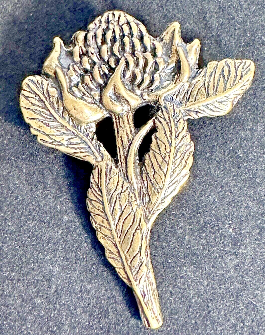 Vintage JJK AUSTRALIAN WARATAH FLOWER Brooch