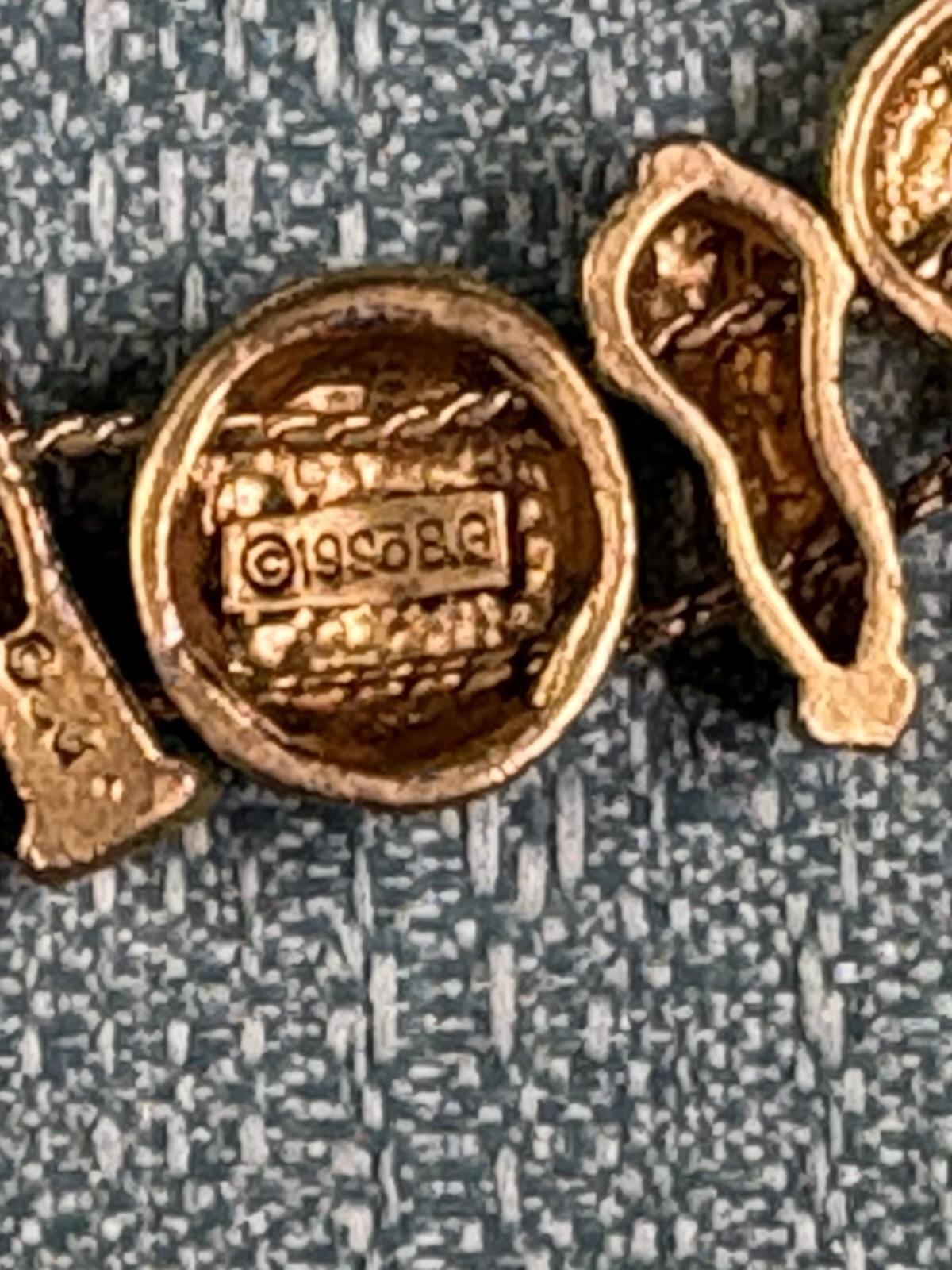 Vintage 1990’s TOFA Baseball Theme Bracelet Charms Gold Tone Made In Korea