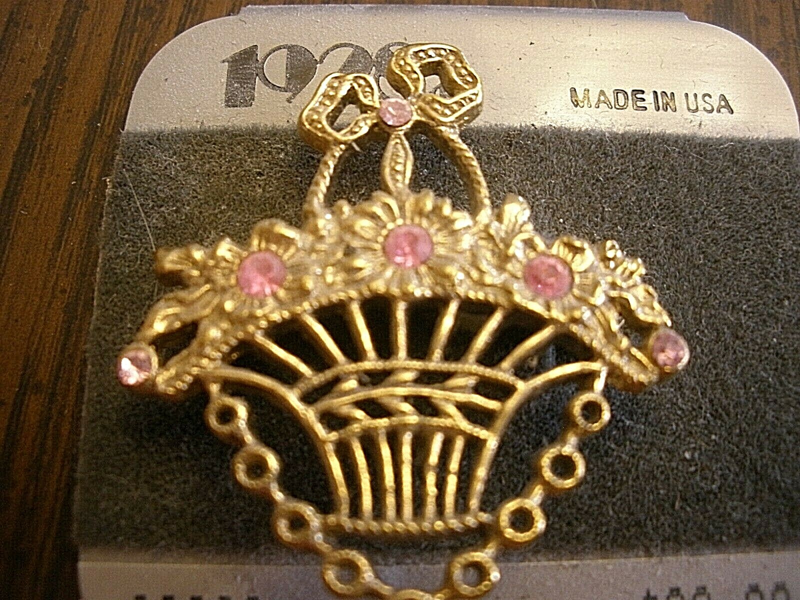NEW 1928 Nickel Free Basket Brooch