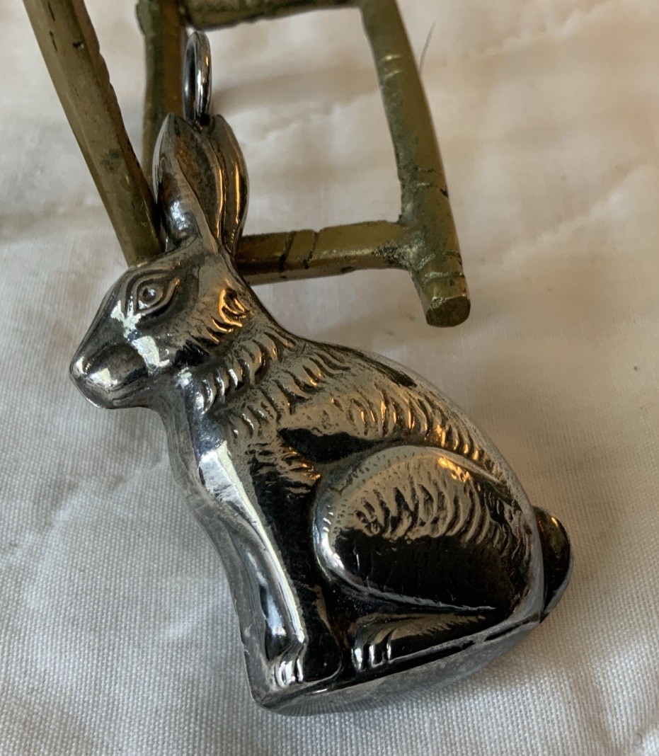 Vintage Silver Bunny Rabbit Pendant, Unsigned