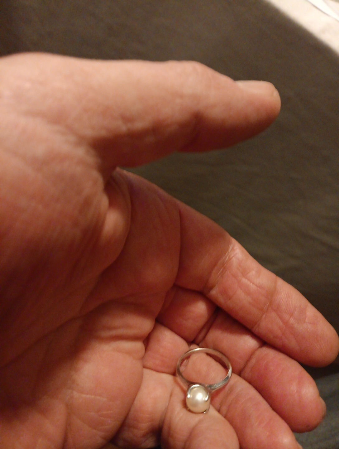 14k Gold Vtg Womens Pearl Ring Size 6 3/4?sized At Pawn Shop Price 2 Sell!3 Gram