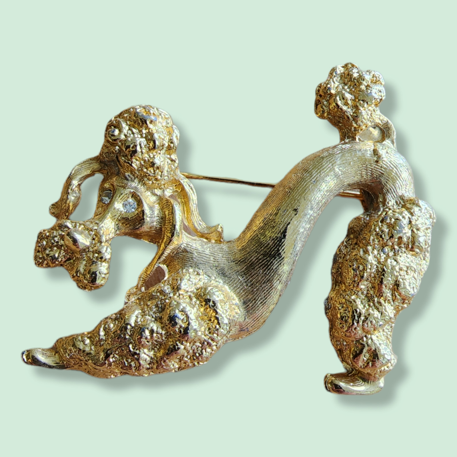 Vintage Brooch – 18K Gold Plated 1980’s Poodle Brooch – made in United Kingdom
