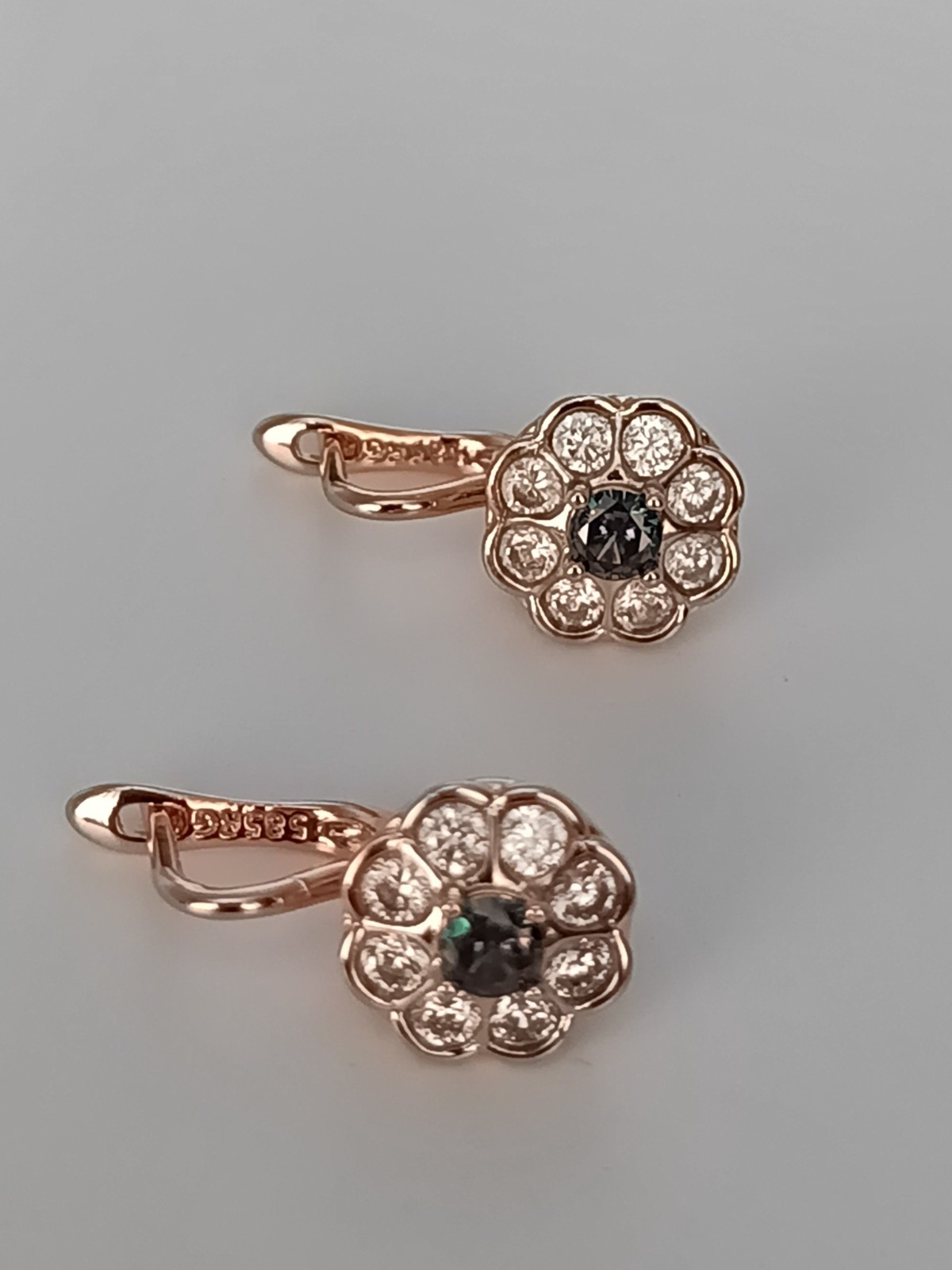 Vintage 1990-s 14 Ct Rolled Gold Mystic Topaz Zircons Earrings-Hallmarked 585 RG