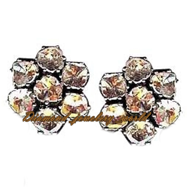 1.81ctw Genuine Old Mine Antique Cut Diamond Vintage Silver Stud Earring Jewelry