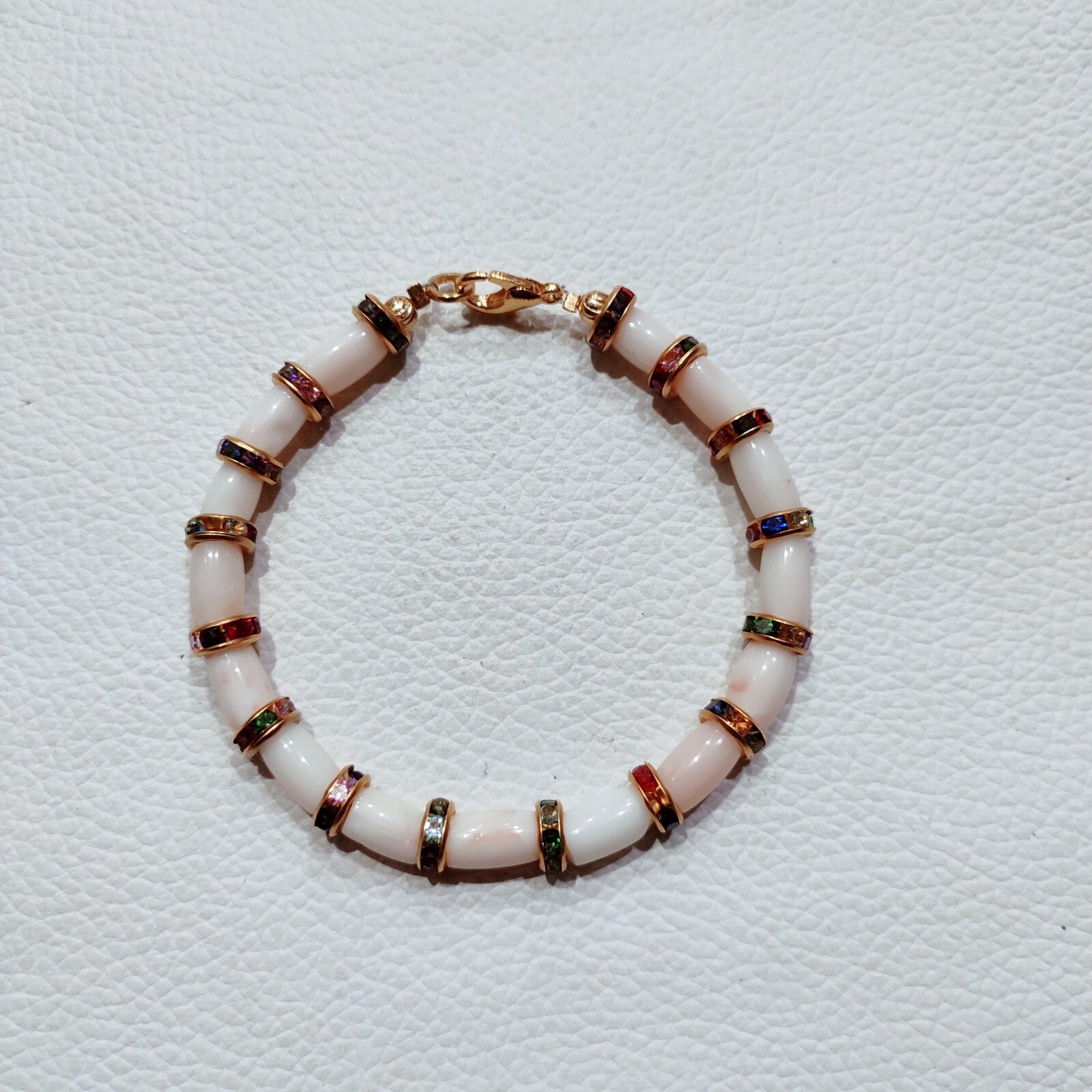 Natural Sea Coral Brass Handmade Bracelet Japanese Coral Gemstone Beads Bracelet