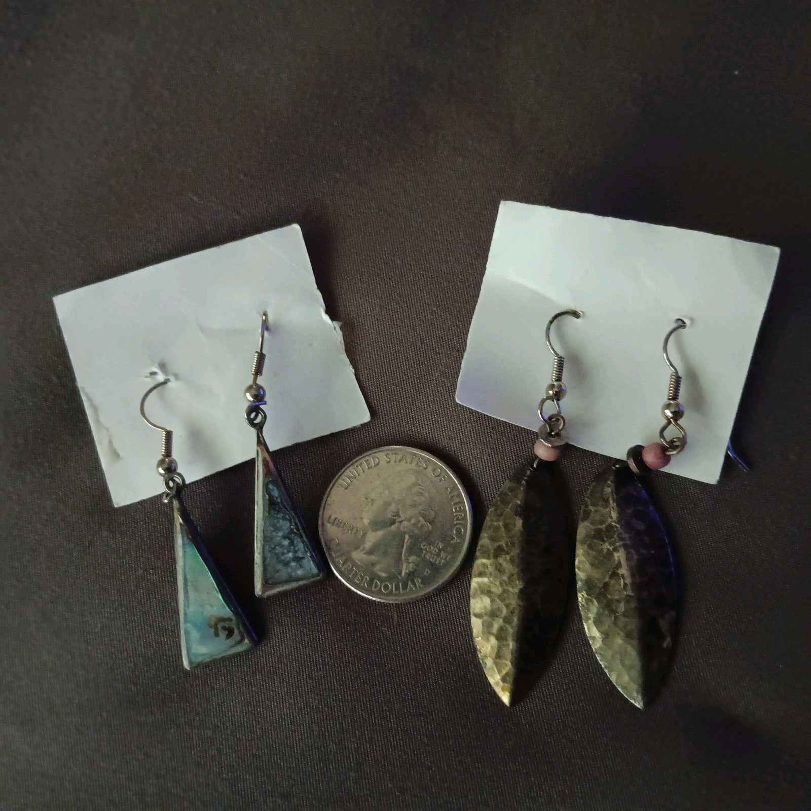 Lot Of 2 Unique Vintage Boho Rustic Dangling Earrings