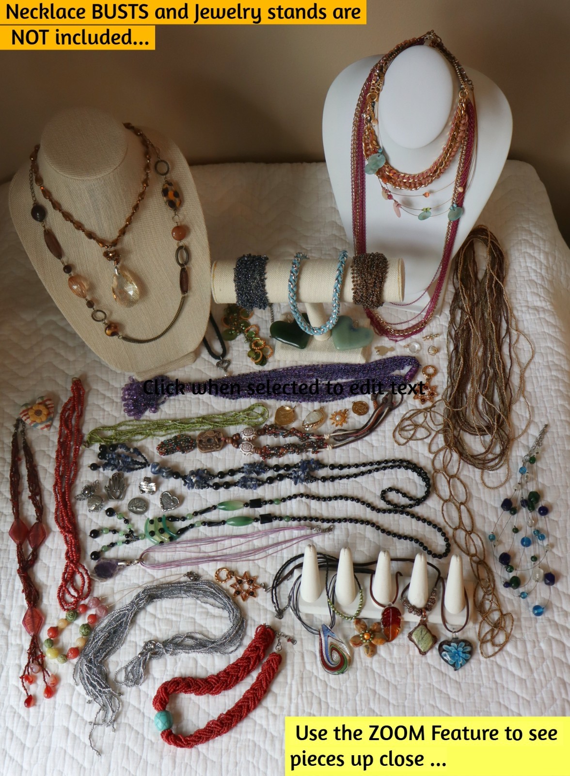 Variety Jewelry 30+ piece Lot, 3+ Lbs, all wearable plus extra pieces for crafts