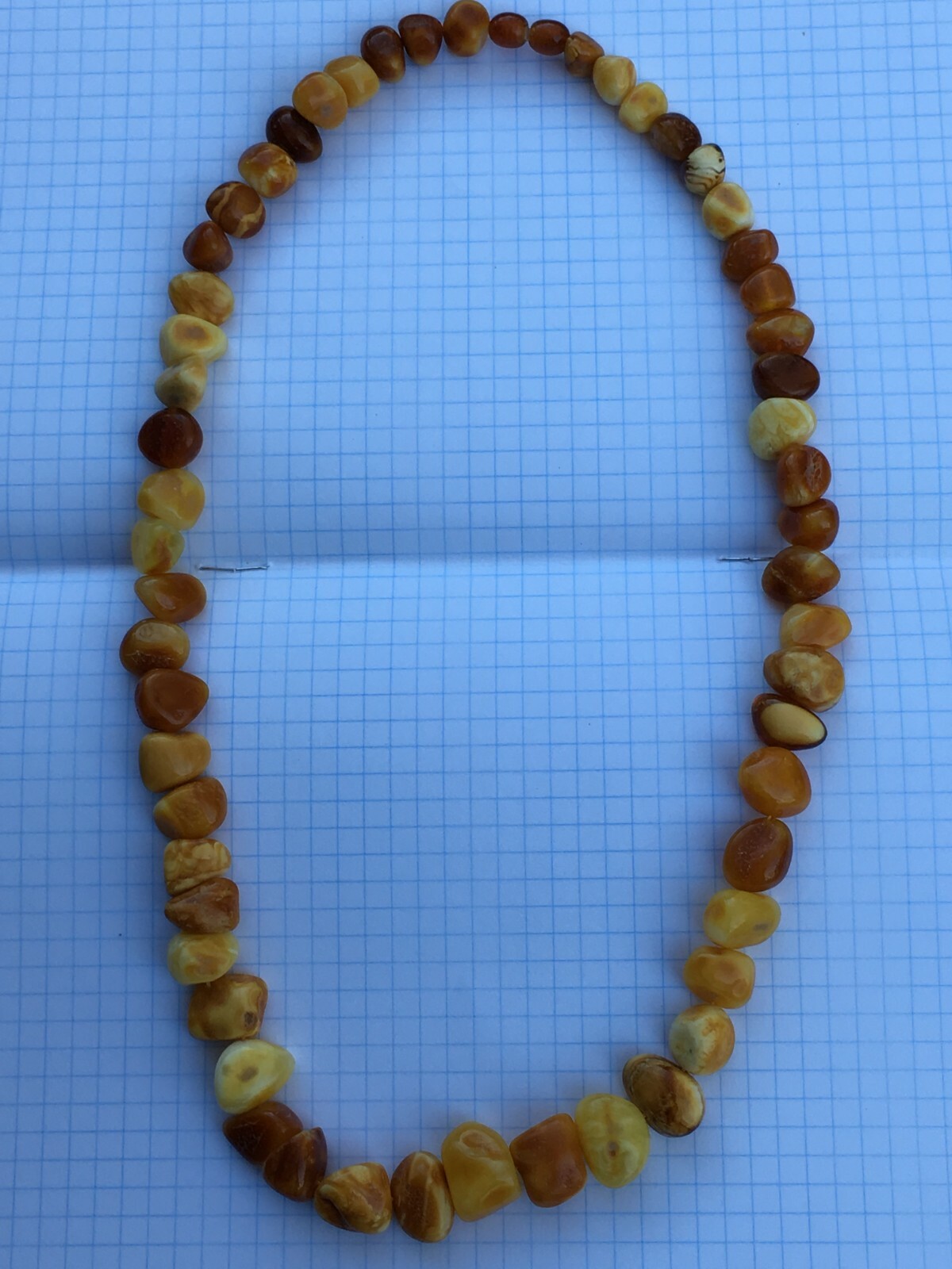 Vintage Natural Baltic Amber Neckalce Egg Yolk Butterscotch 40 gr.