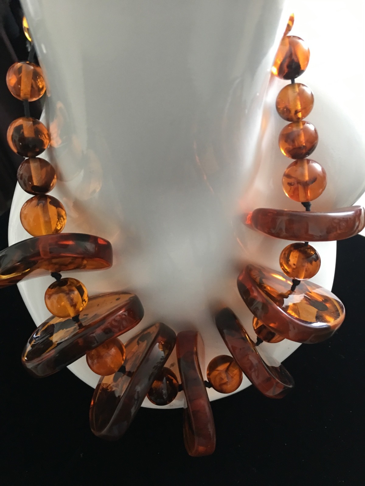 Anthropologie Amber Resin Statement Necklace