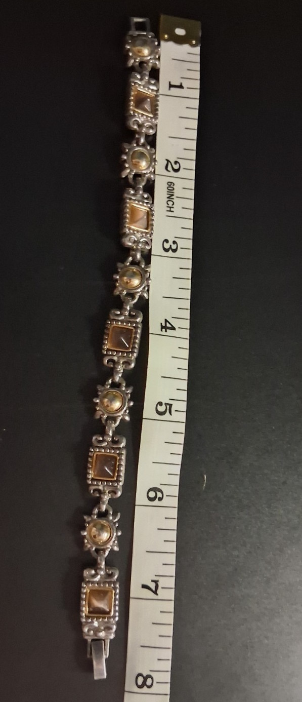 Vintage Premier Designs Bronze Boho Jewelry Bracelet 8″ Long Marked Crown