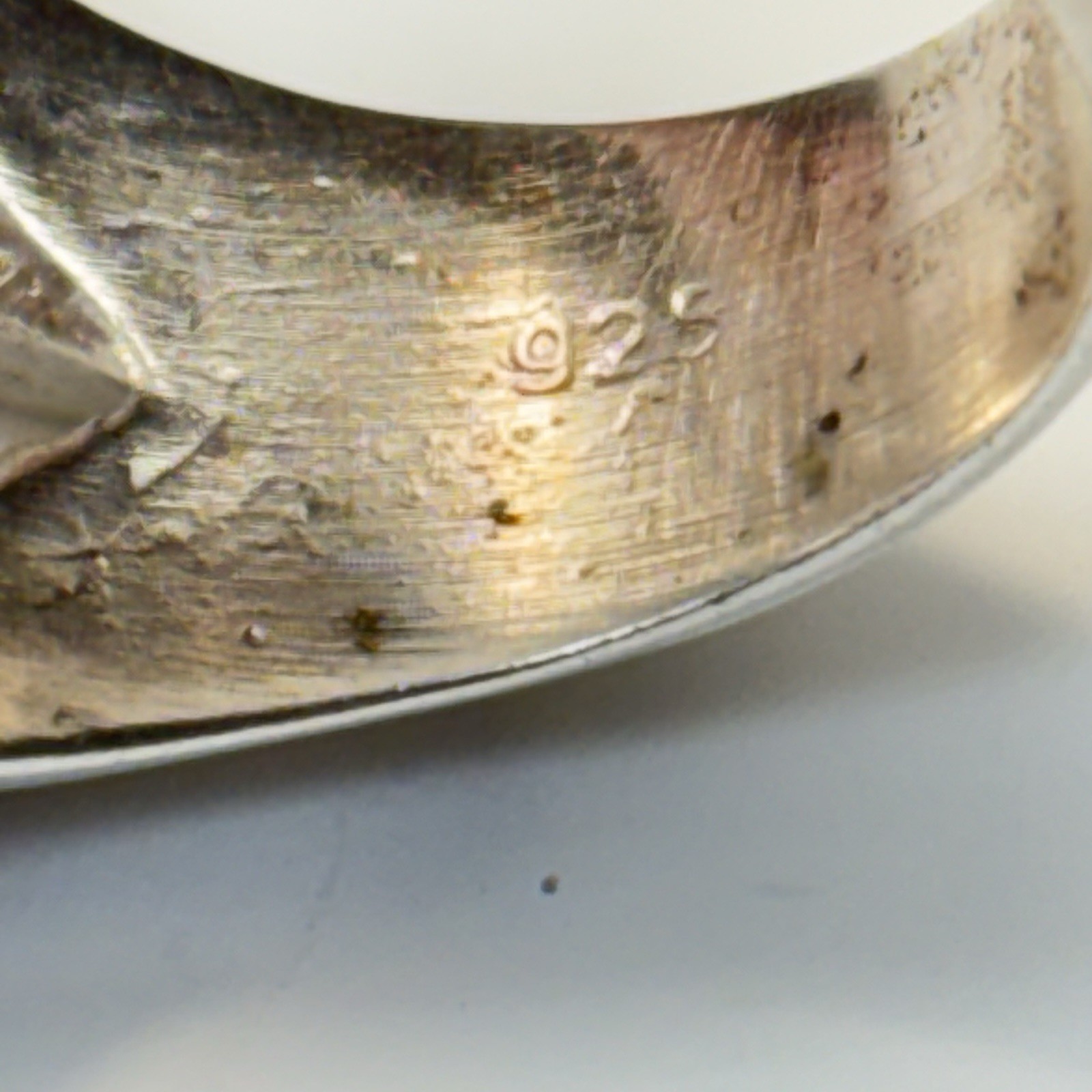 Vtg Hand Cast Sterling Silver 925 Faceted Round Pink Quartz Band Ring Size 7