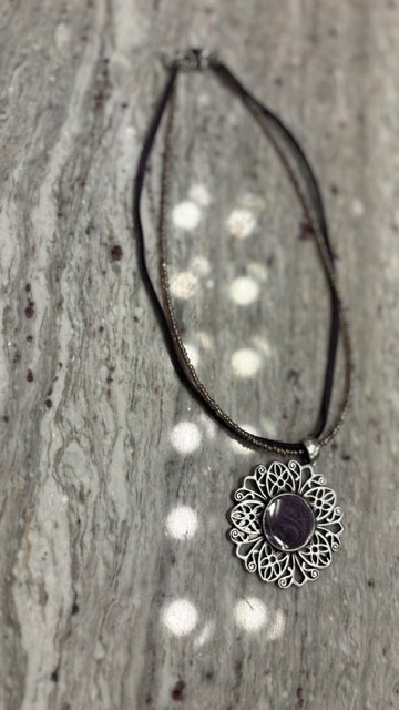 Vintage Inspired Purple Stone/ Pendant Necklace