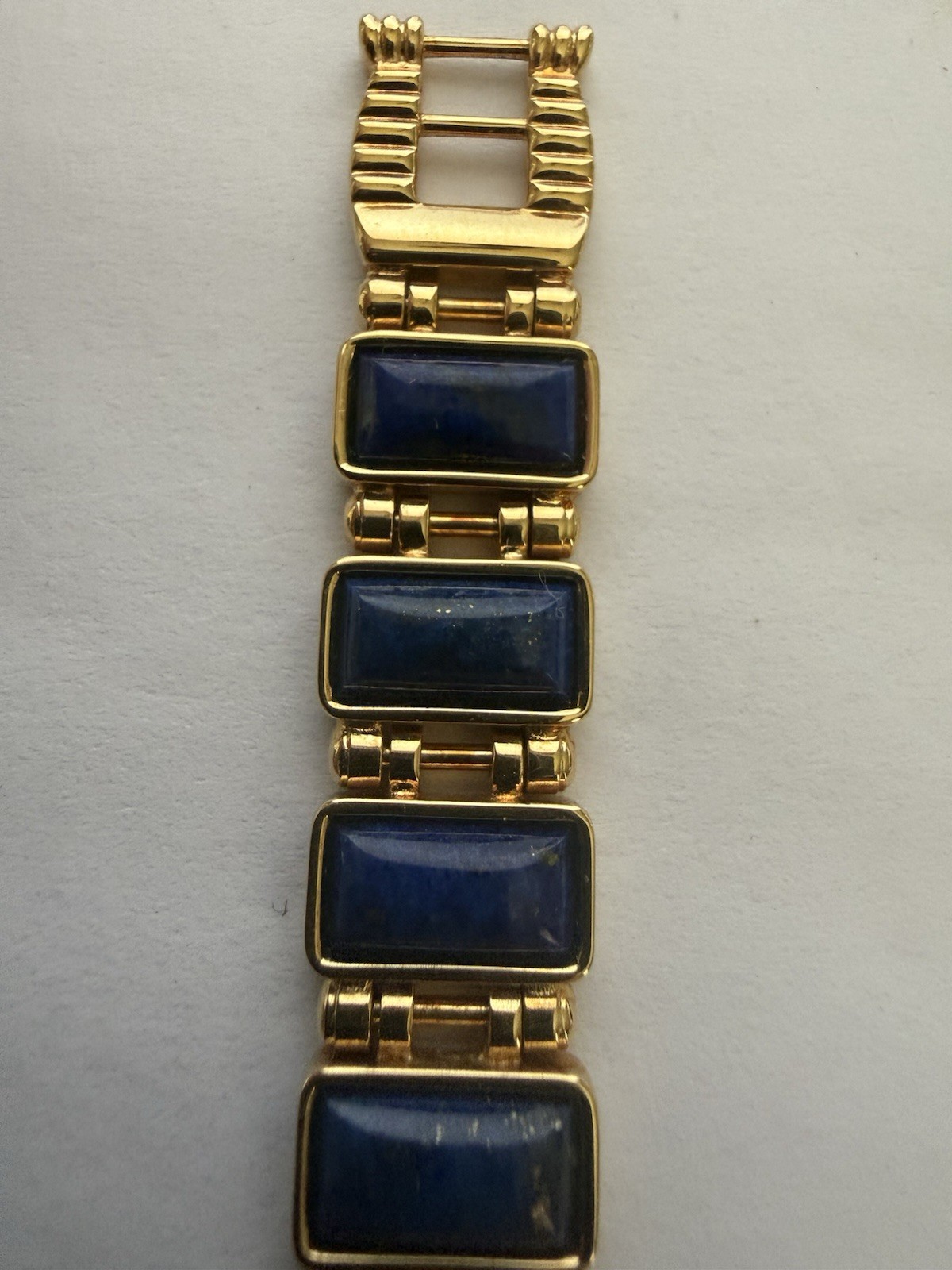 VTG 1970s Lapis Lazuli Watch/Bracelet Gold Tone Smithsonian Institution, Unused