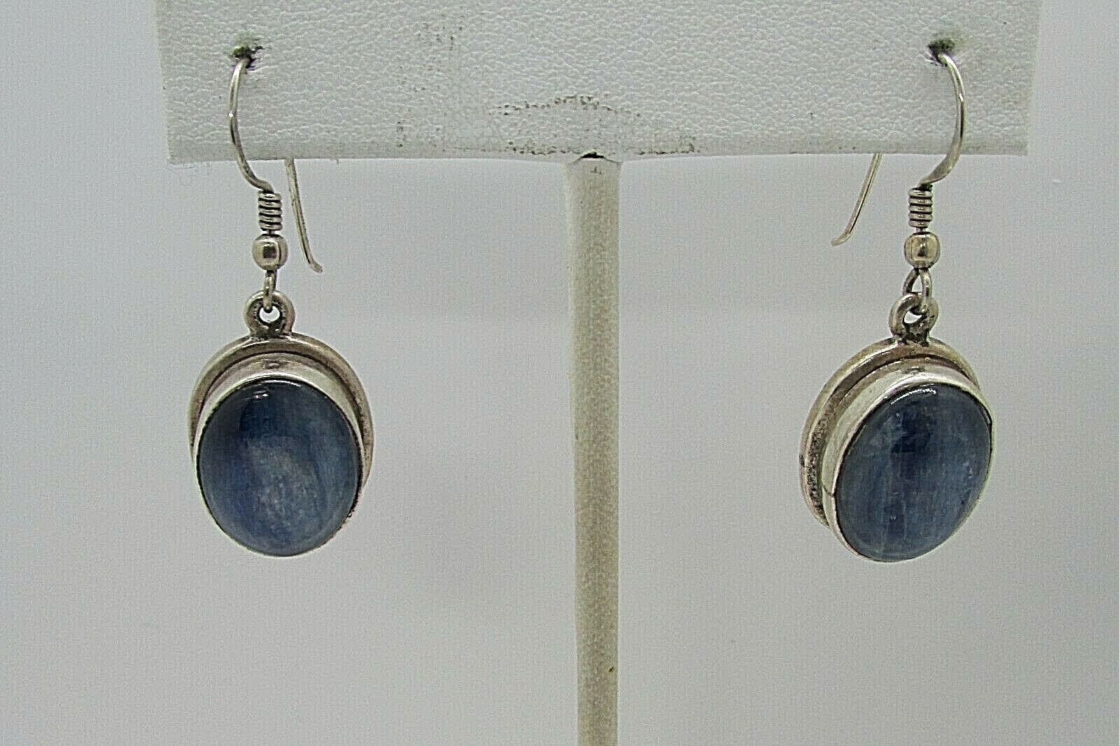 VINTAGE SOUTHWEST N A BLUE TOPAZ DANGLE EARRINGS STERLING