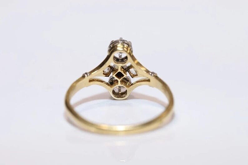 Art Deco Vintage Style Round Cut Created Diamond Two Tone Plated Engagement Ring